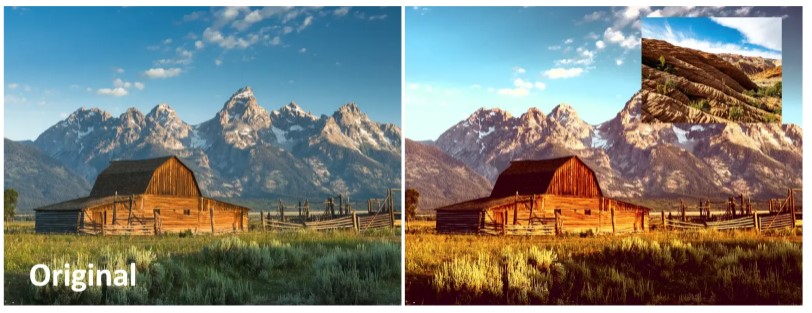 ある画像から別の画像にカラーパレットをクリエイティブに移動する「カラーの適用」