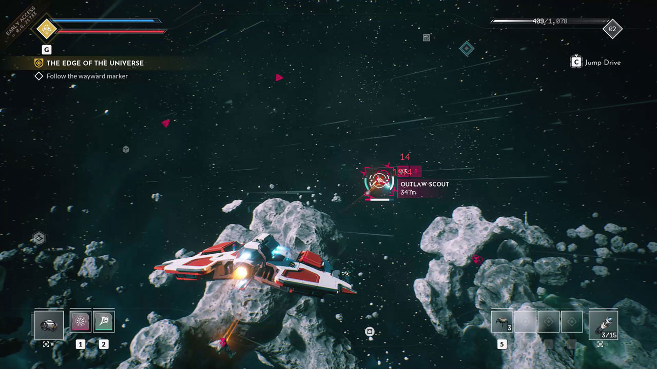 敵は赤いマーカーで示される。ある程度接近すると戦闘が始まる