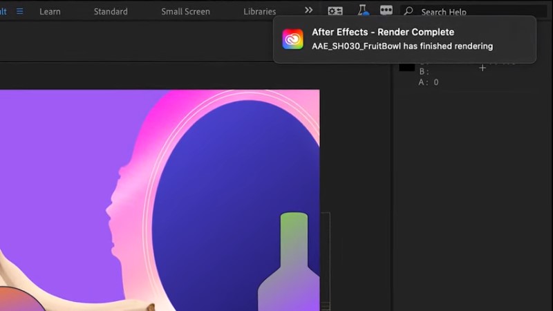 レンダリングの完了をレンダリングキューが通知