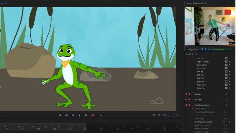 「Adobe Sensei」搭載のボディートラッカーで簡単にパペットアニメーション