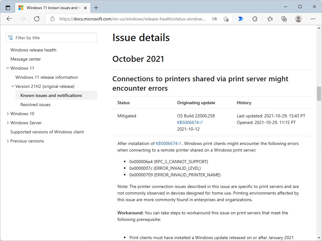 同社のドキュメントページ