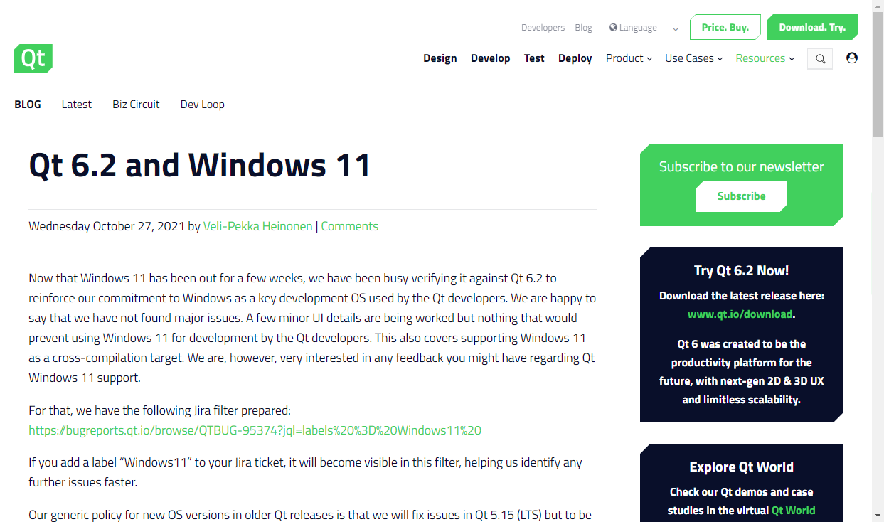 「QT 6.2」のWindows 11対応はおおむね問題なし