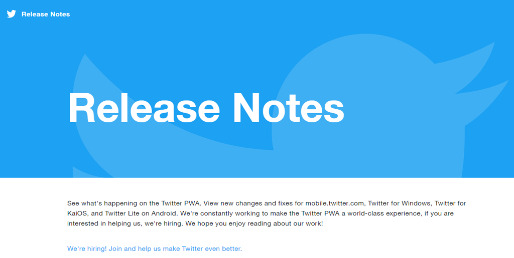 PWA版「Twitter」の2021年10月の更新