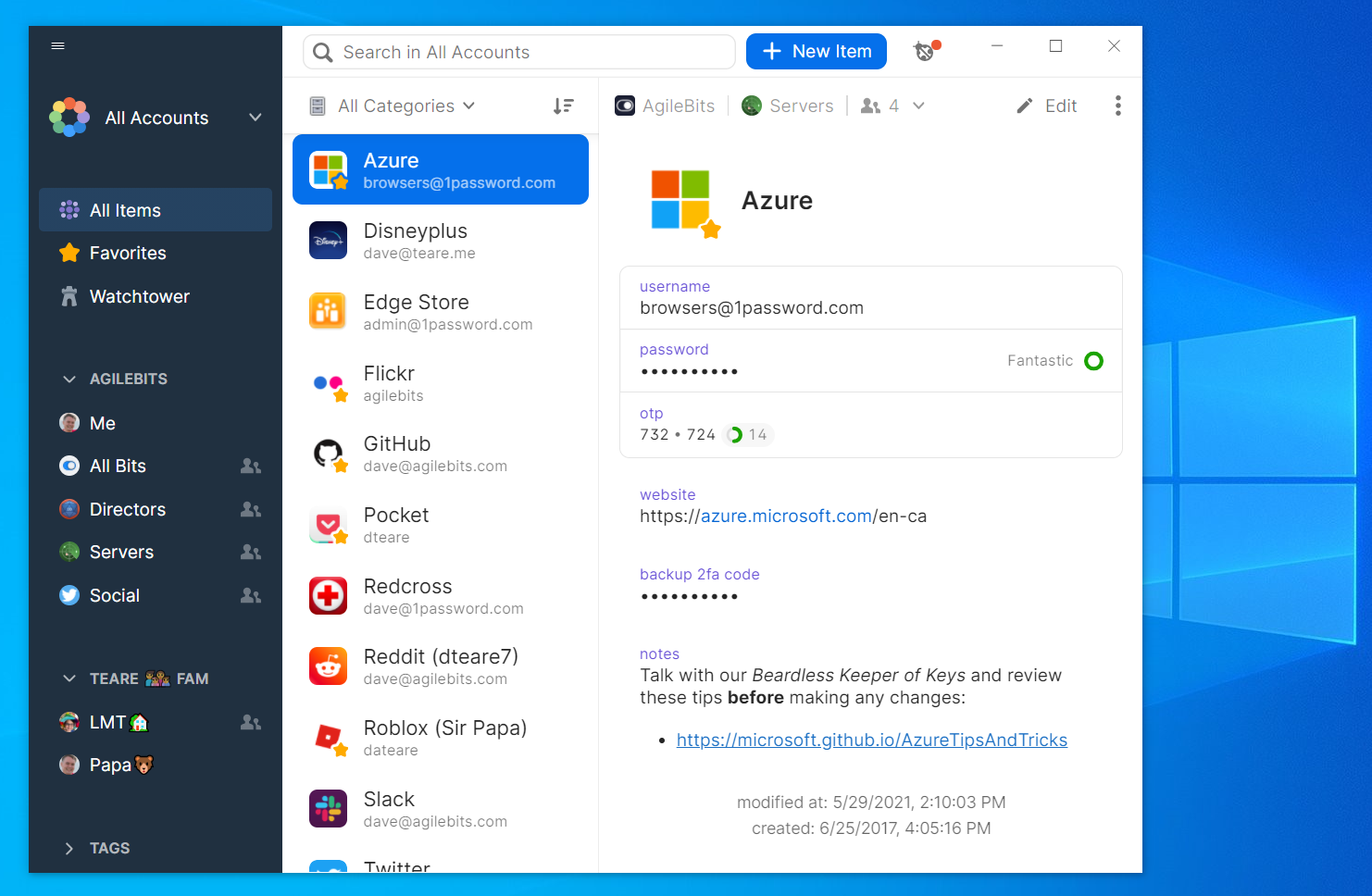 「1Password 8 for Windows」のデザイン
