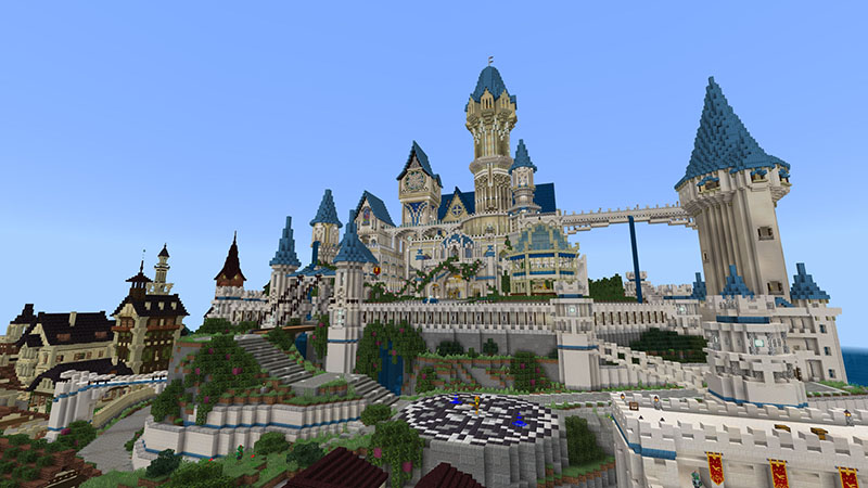 城の外観は青と白が基調。中世ヨーロッパの世界観あふれるメルヘンチックな仕上がりとなっている