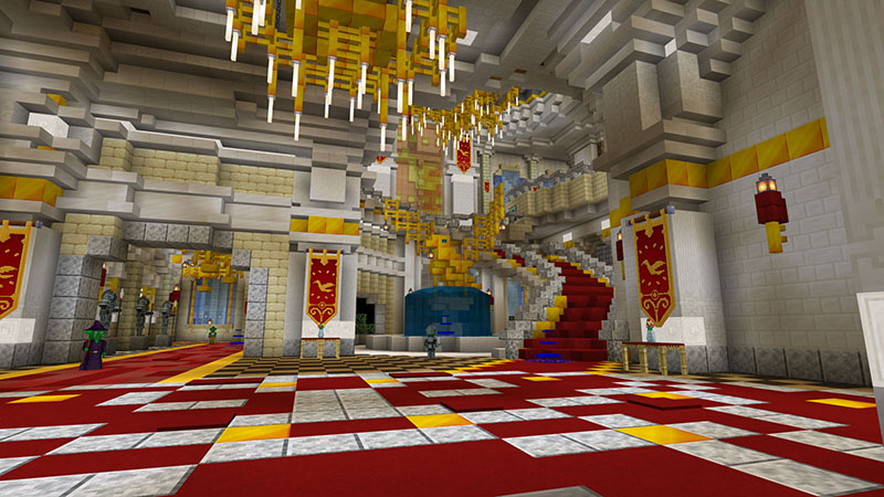 内装は赤と金で彩られている。豪華な謁見の間や舞踏室、鳥籠風ガゼポ、地下大浴場などもあるという