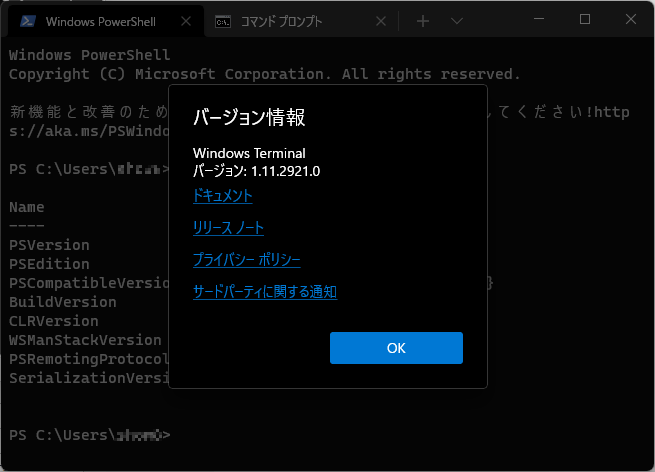 「Windows Terminal 1.11」