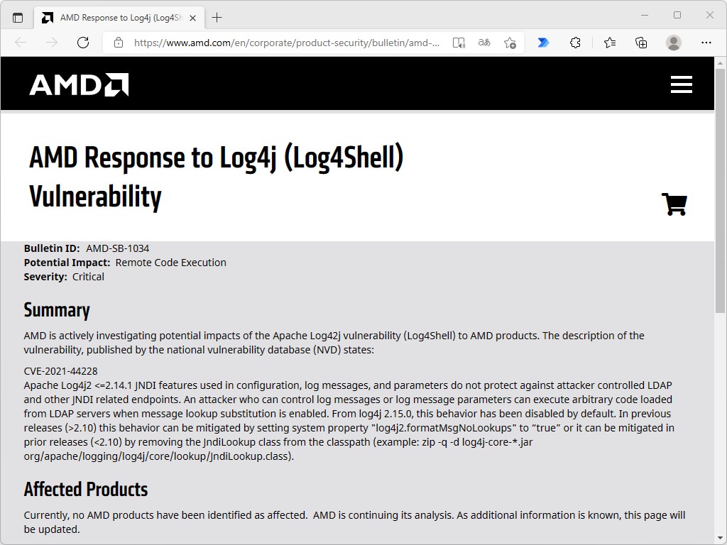 AMDのサポートページ
