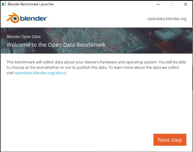 GUI版のベンチマークツールはウィザード形式になっている