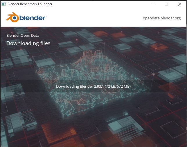 選択したベンチマークがダウンロードされる