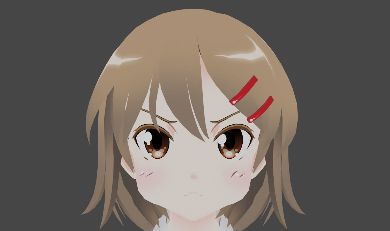 完成した「ぷくーっ」の表情