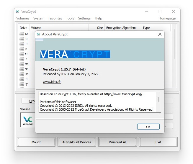 「VeraCrypt」v1.25.7