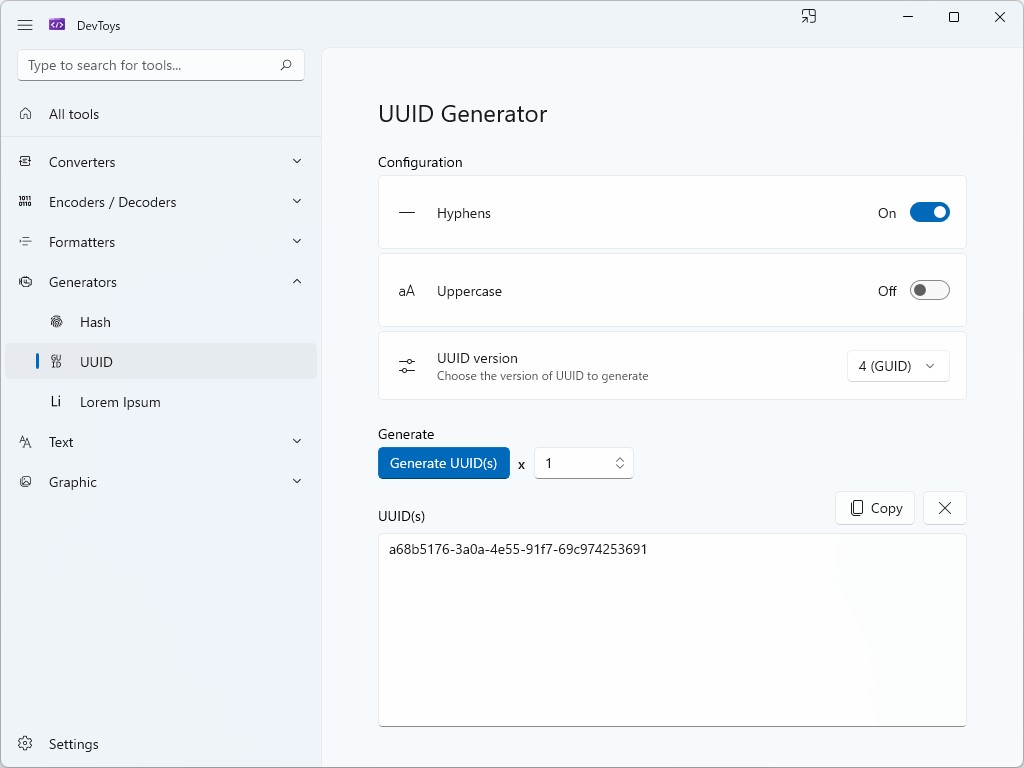 UUIDジェネレーター