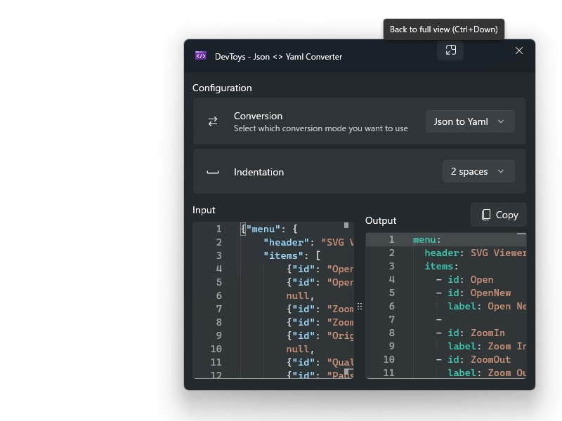 クリップボードにコピーされたデータをもとに、最適なツールを提案するスマート検出機能
