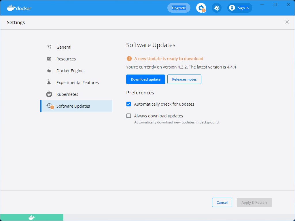 「Docker Desktop 4.4.4」が公開