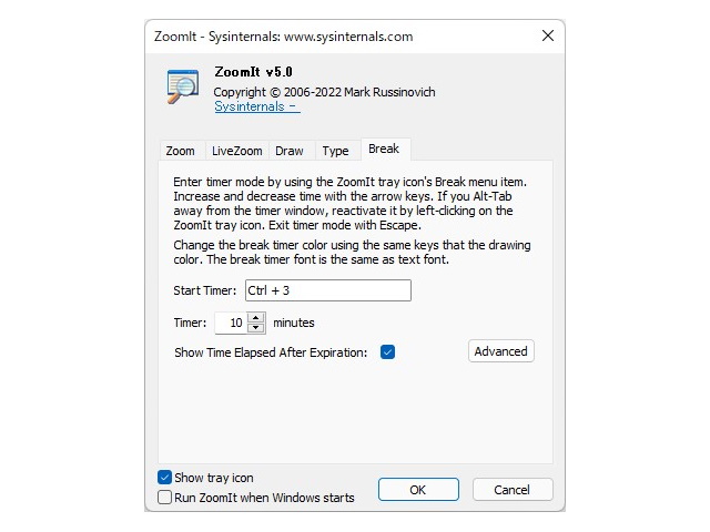 ブレイクタイマーモード