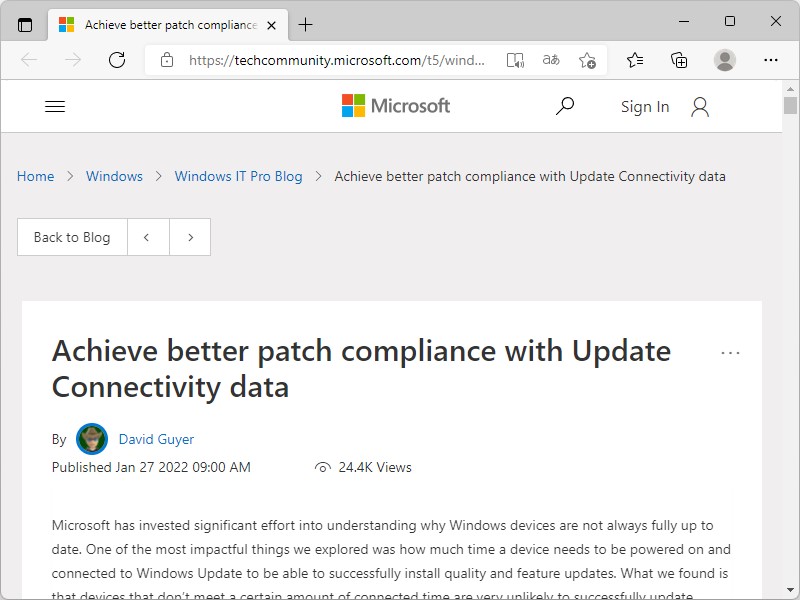 Microsoft公式ブログ「Windows IT Pro Blog」