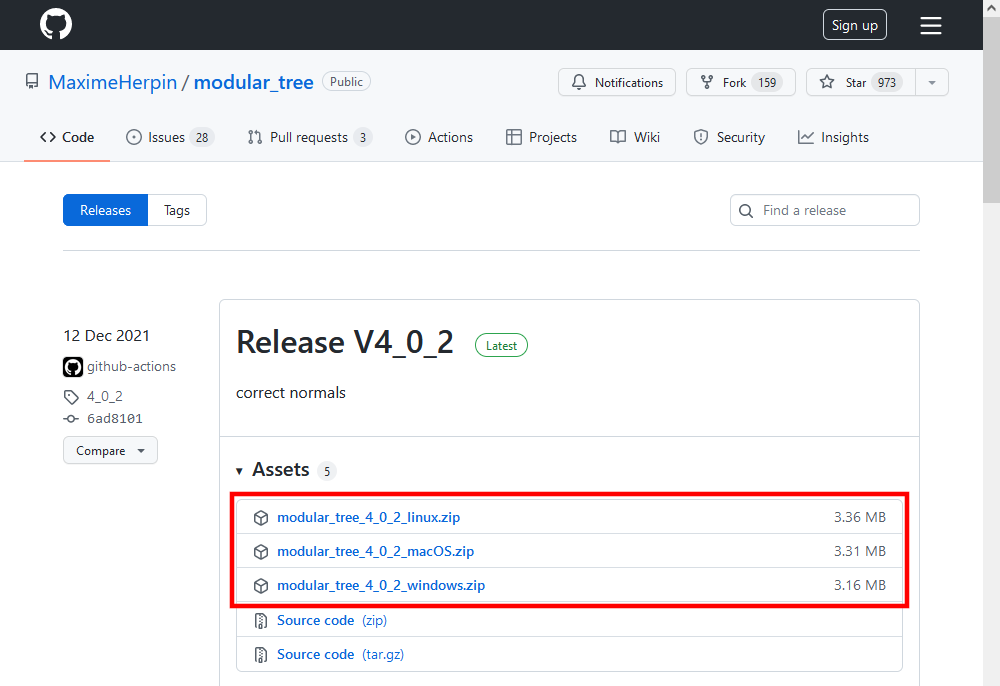 「Assets」内の使用しているOSに対応したZIPファイルをクリックしてダウンロード