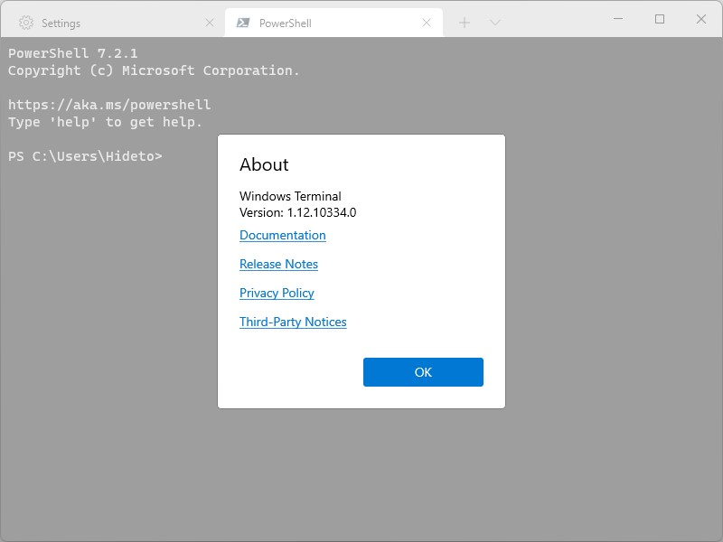 「Windows Terminal 1.12」