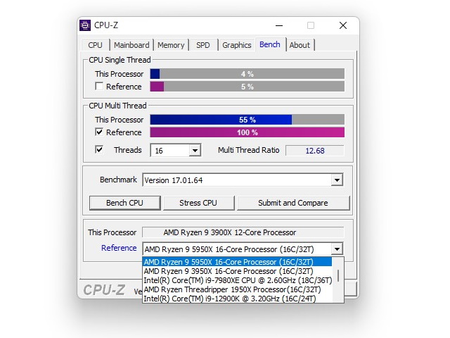 簡単なベンチマークツールも搭載