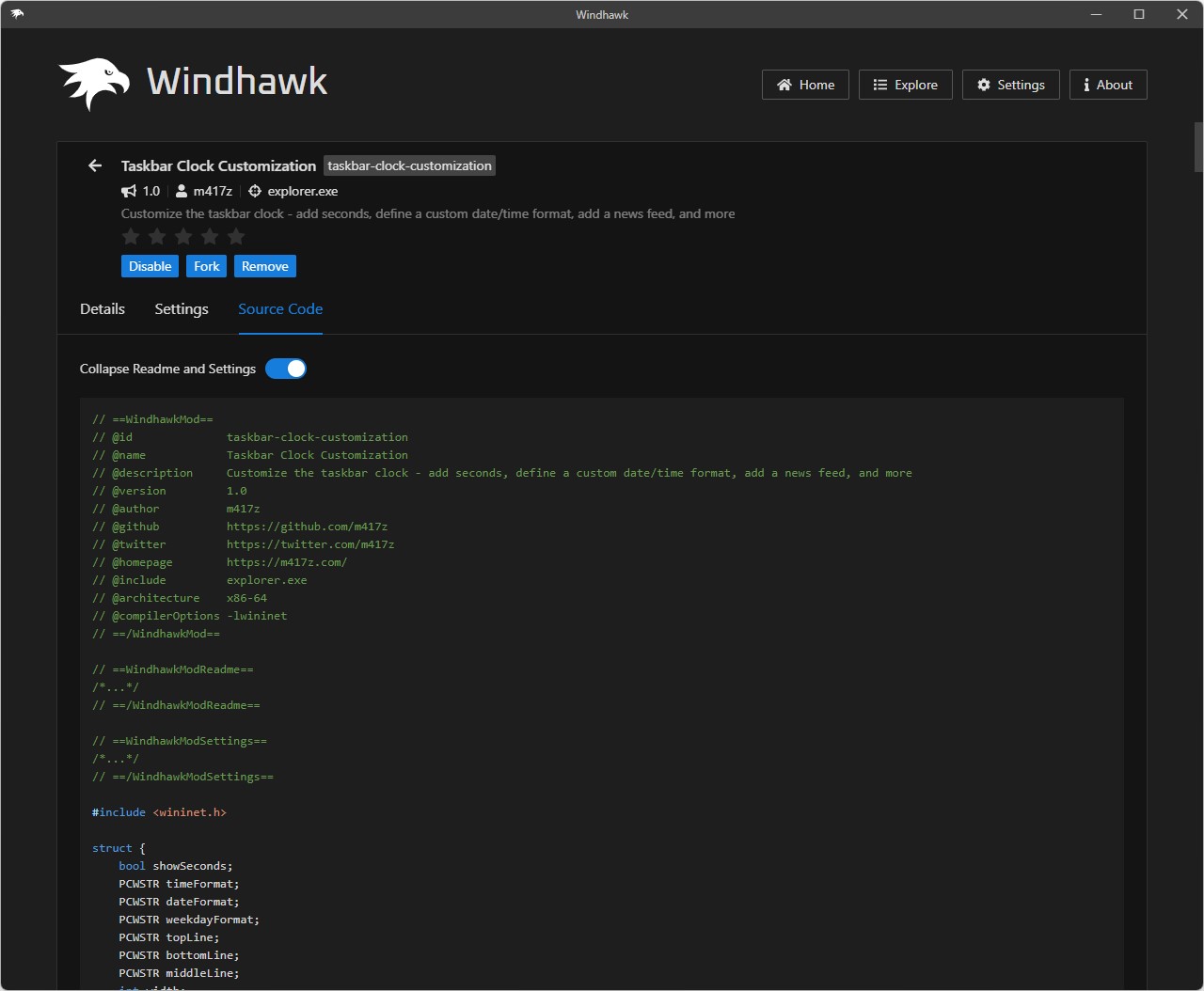 「Mod」はソースコード形式で提供され、中身の閲覧も可能。インストール時にコンパイルされるため、透明性が確保される