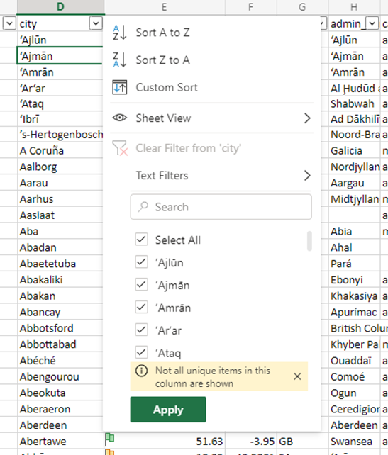 新しいフィルターメニュー