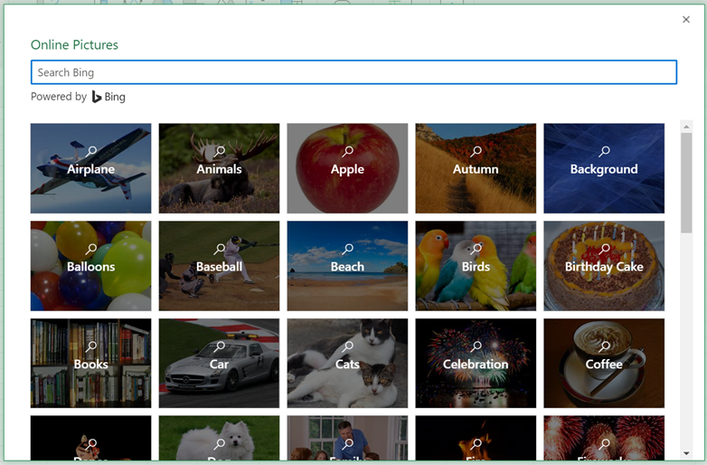 Bingでの検索画面
