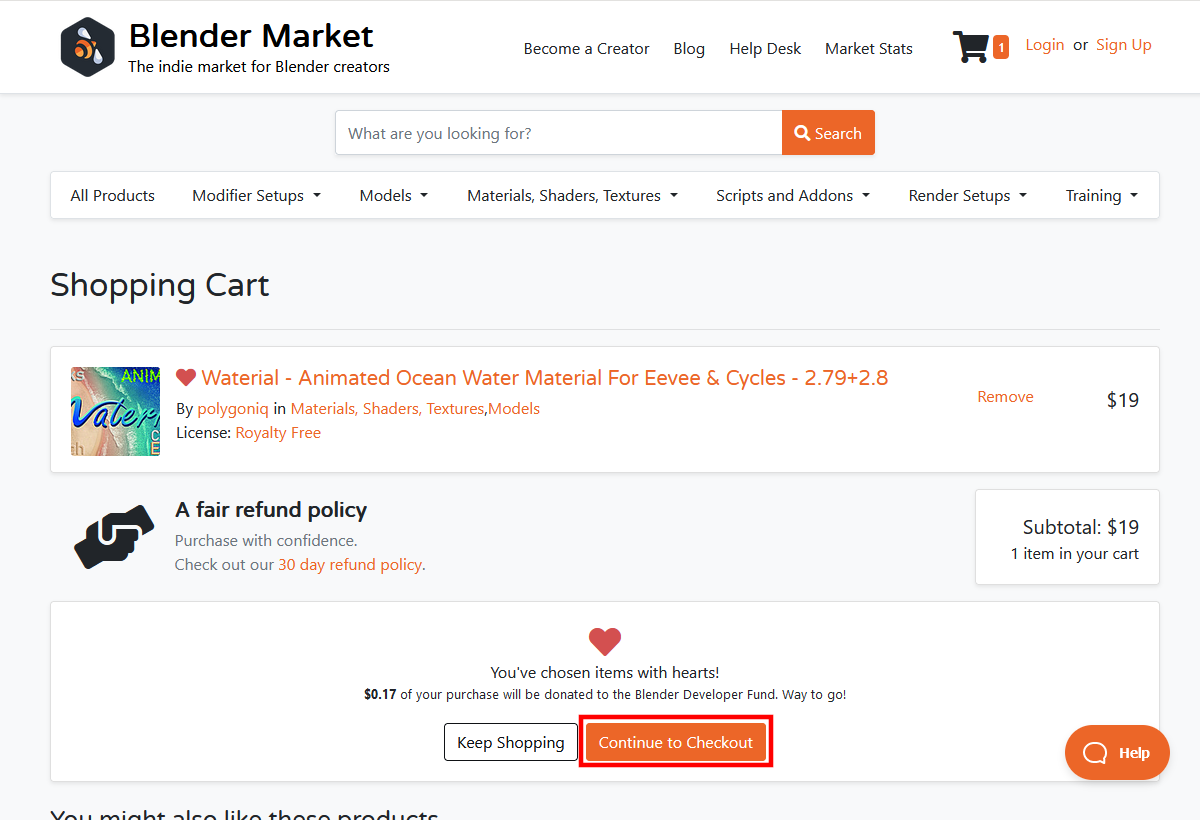 カートの内容ページ