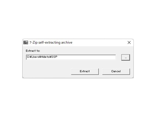 ダブルクリックすると指定したパスにファイル一式を解凍できる