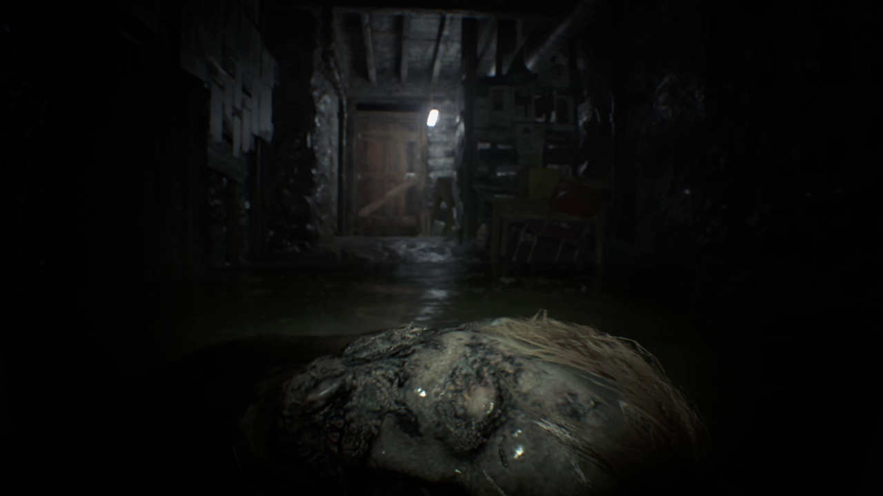 水路を進むと死体らしきものが