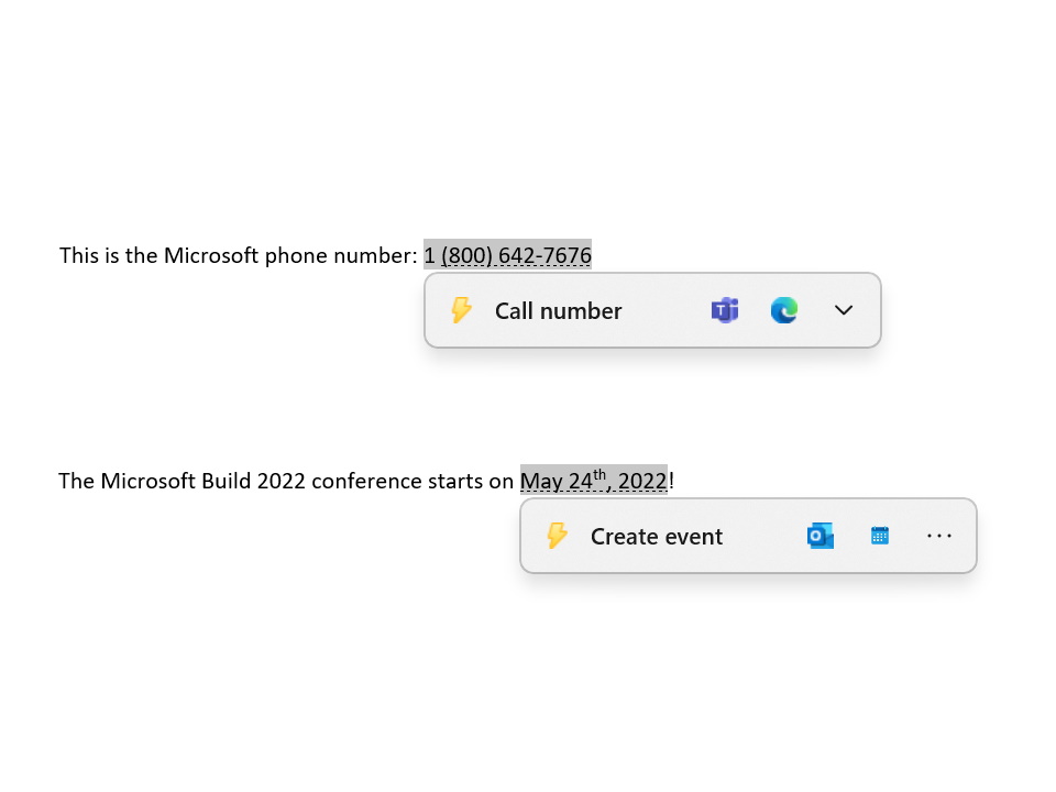 Build 25115では、「Suggested Actions」（推奨されるアクション）と呼ばれる新機能が導入