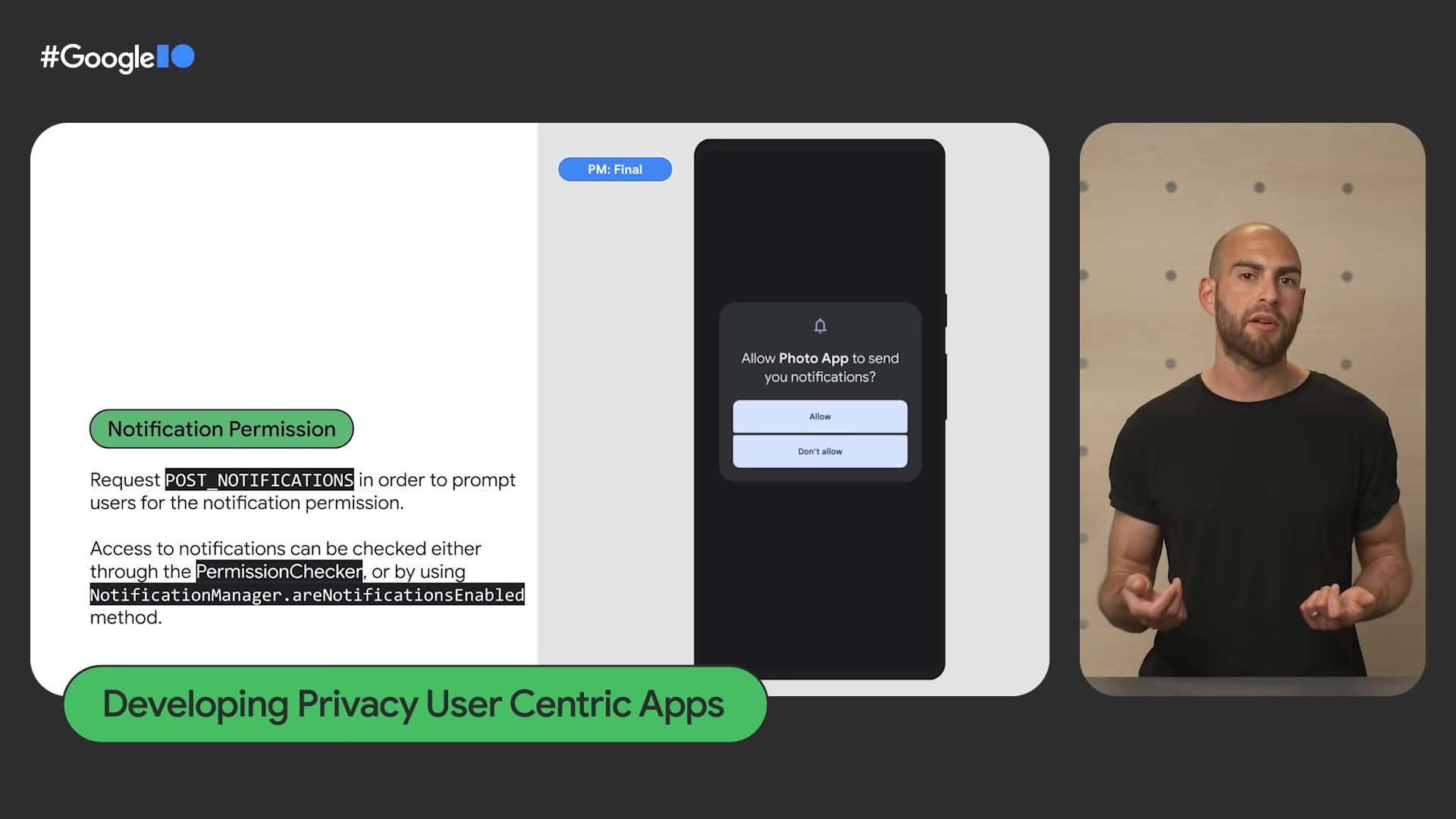 アプリが最初の通知を表示する前にユーザーの許可が必要に