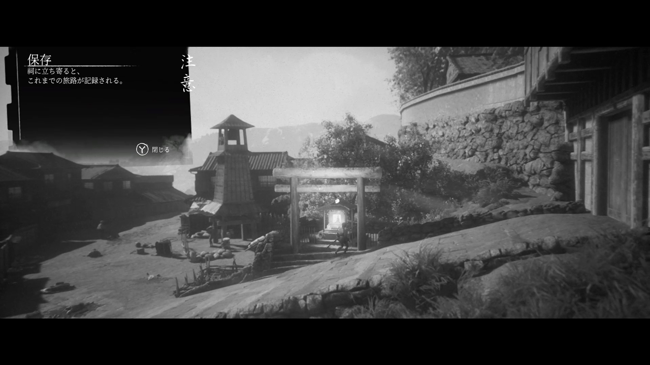 祠ではセーブと同時に体力なども回復する