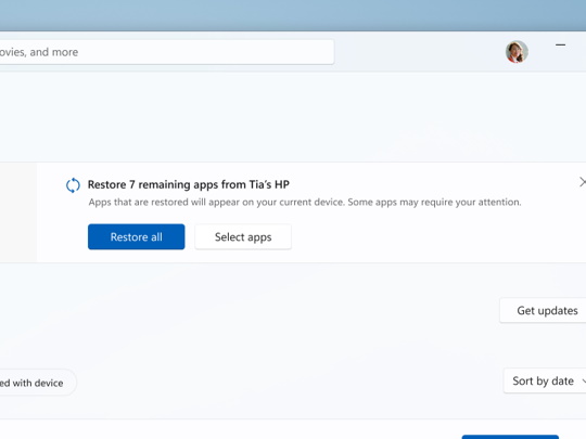 ストアアプリの再インストールを支援する「アプリの復元」