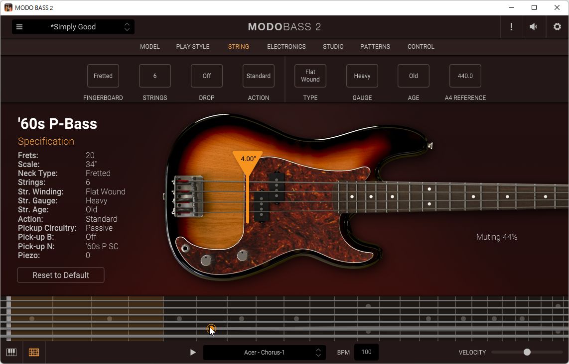 弦の数や種類をカスタマイズする［STRING］画面