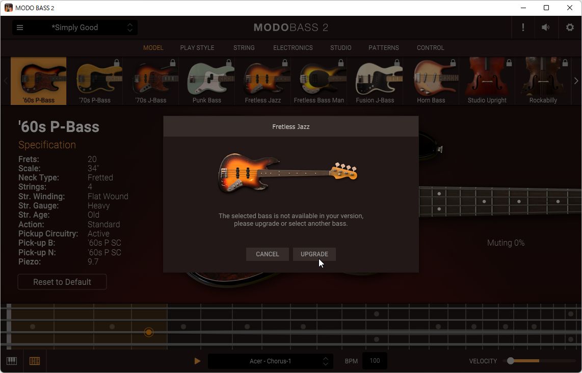 CS版でも「60’s P-Bass」以外のベースを個別に追加購入することが可能