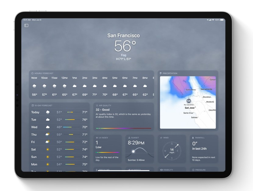スタイリッシュな「天気」アプリ