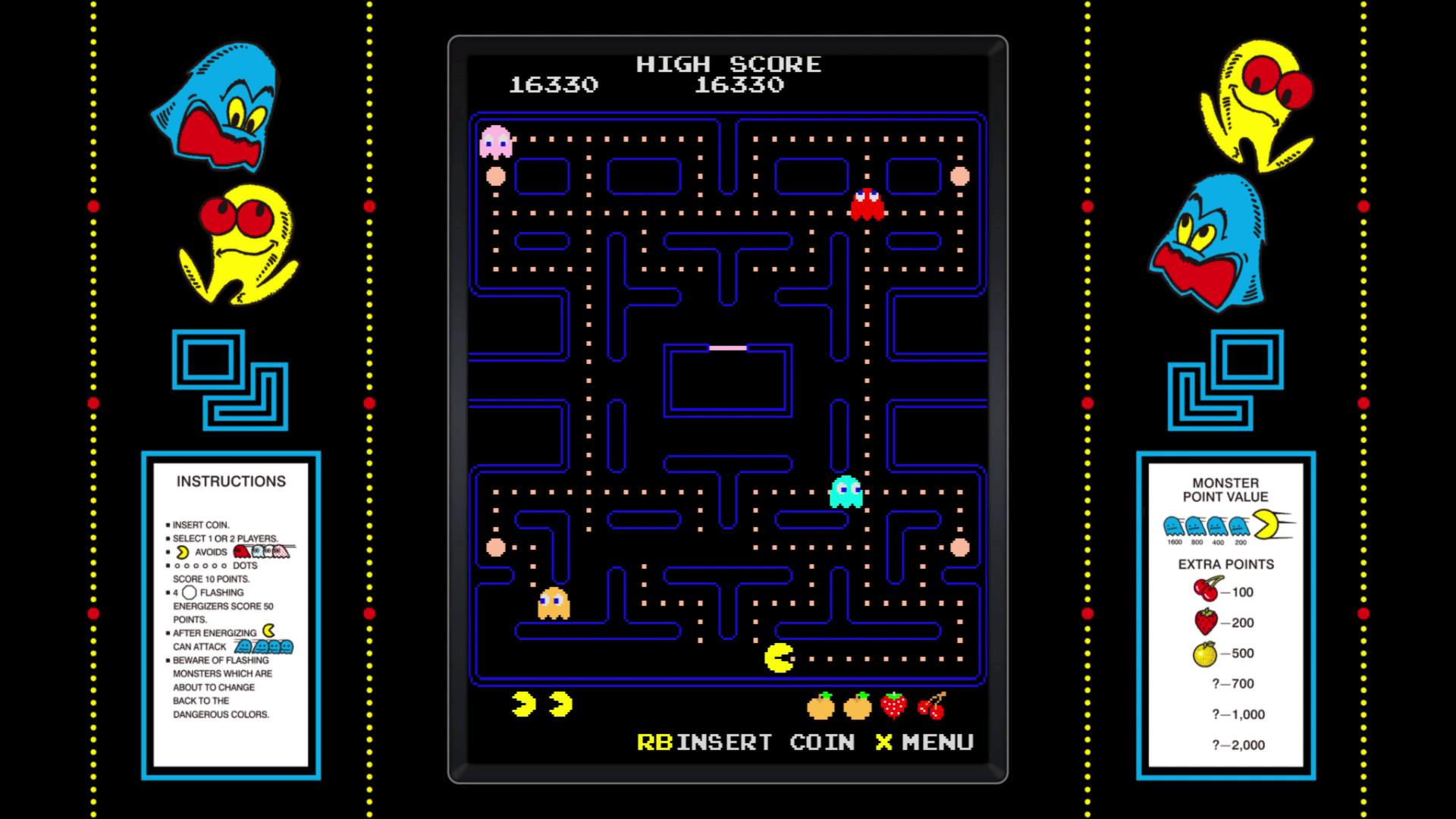 「パックマン」。シリーズの原点でありナムコを代表する作品。元々の英表記は「PUCK MAN」だった