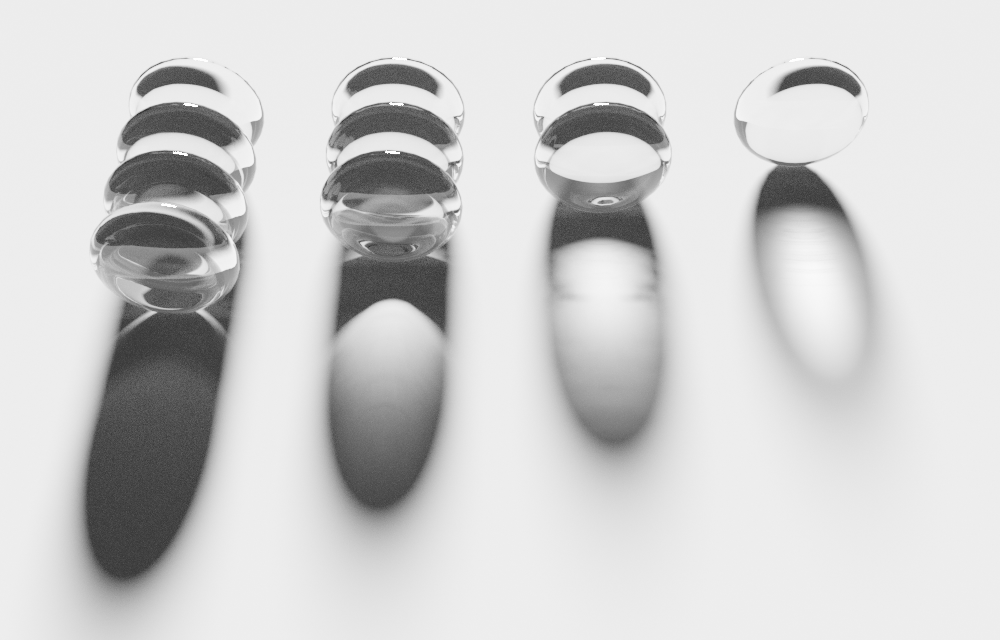 屈折が重なり、透過しなくなった例