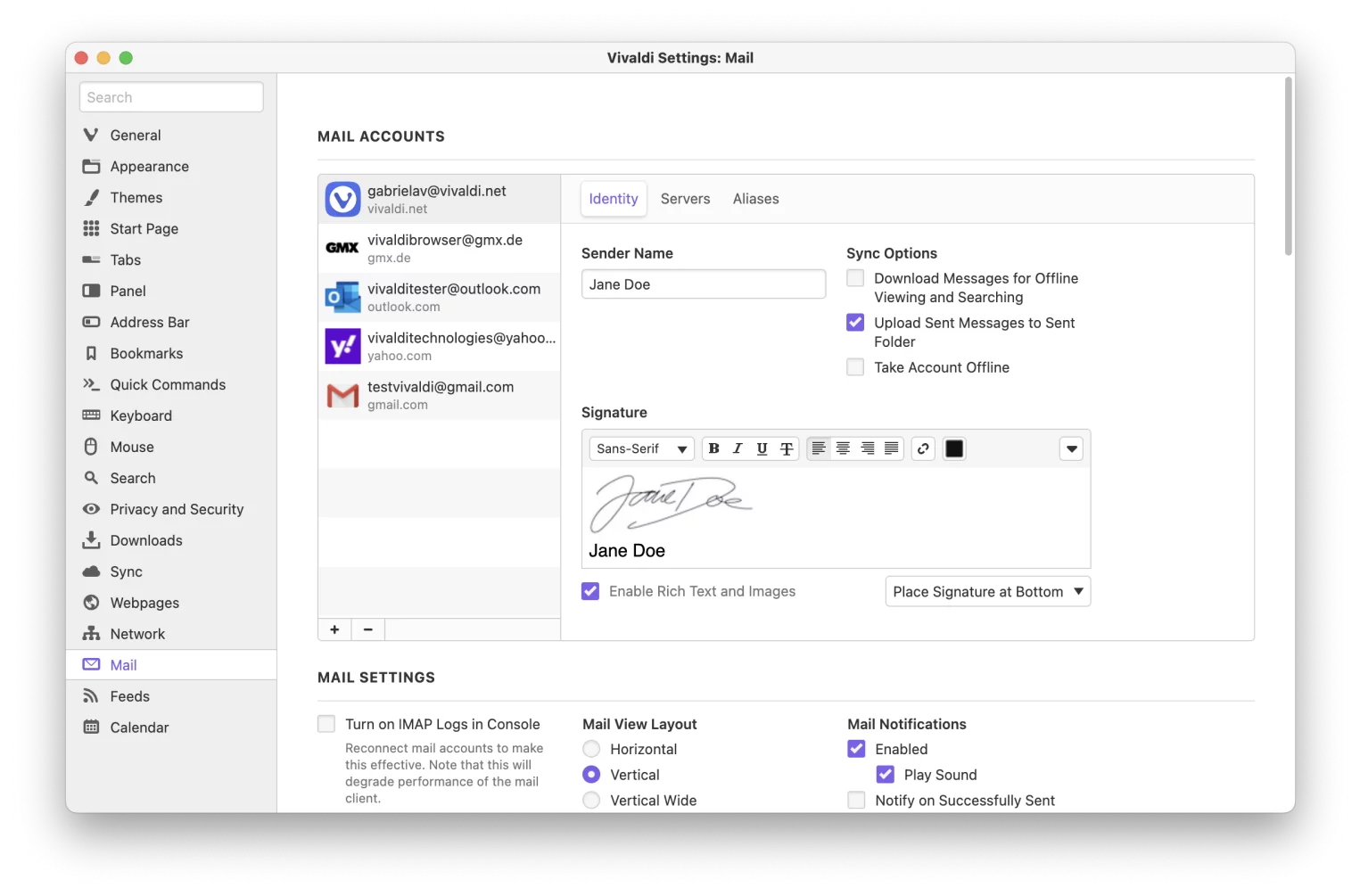 受信トレイから複数のアカウントに一括で1度にアクセス可能