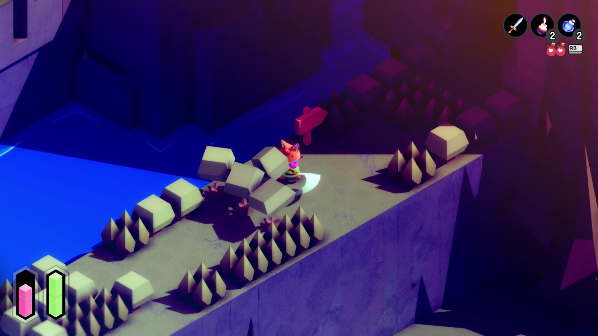 剣で低木を切ると先に進めるようになる