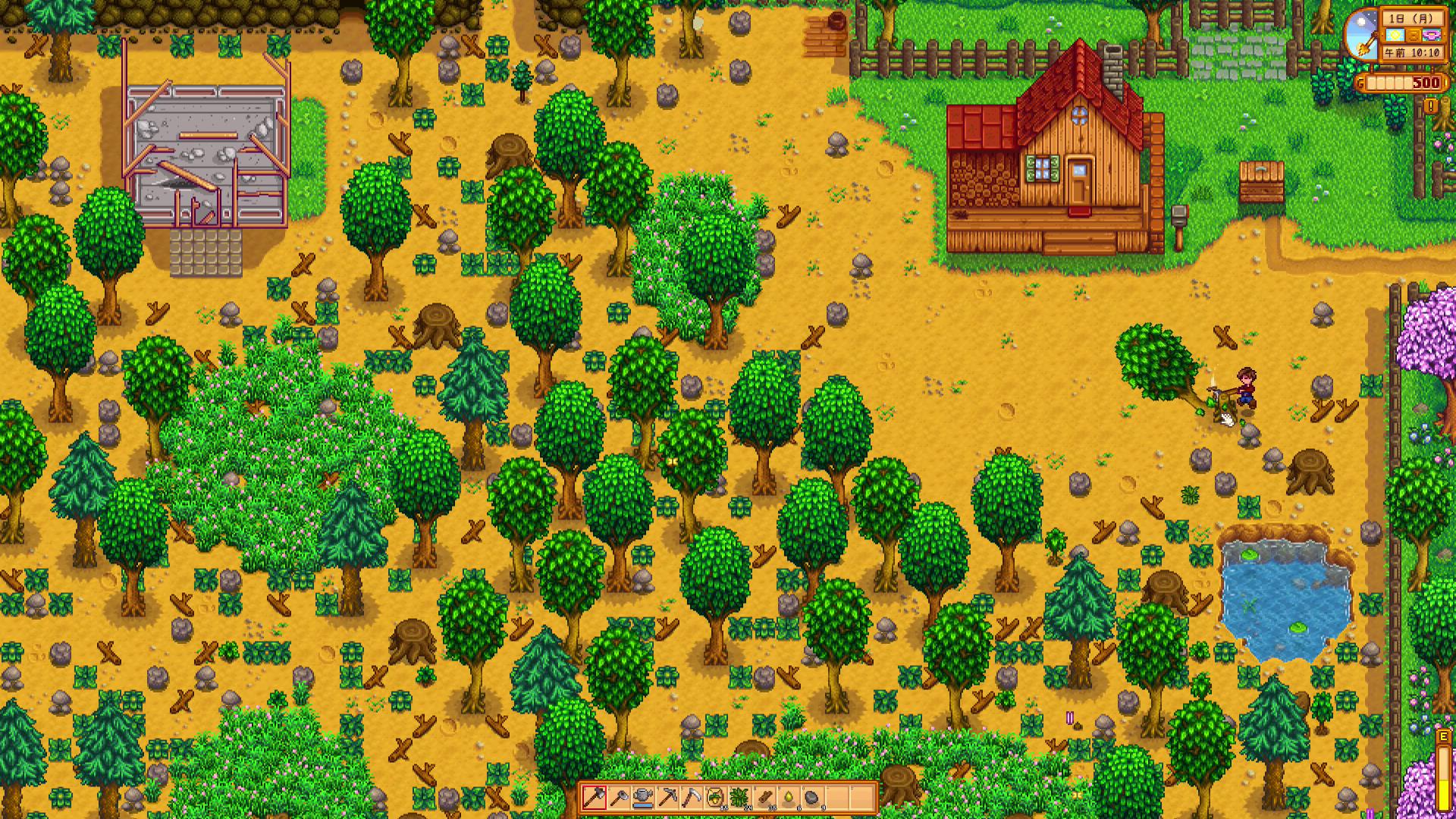 道具を使ってとにかく綺麗にしていく