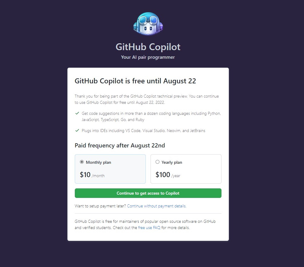 価格は月額10米ドル、年額100米ドルで、60日間の試用が可能