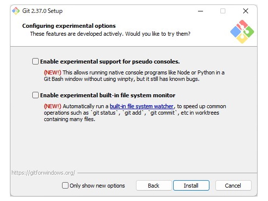 ビルトインのファイルシステムモニターを有効化するオプション
