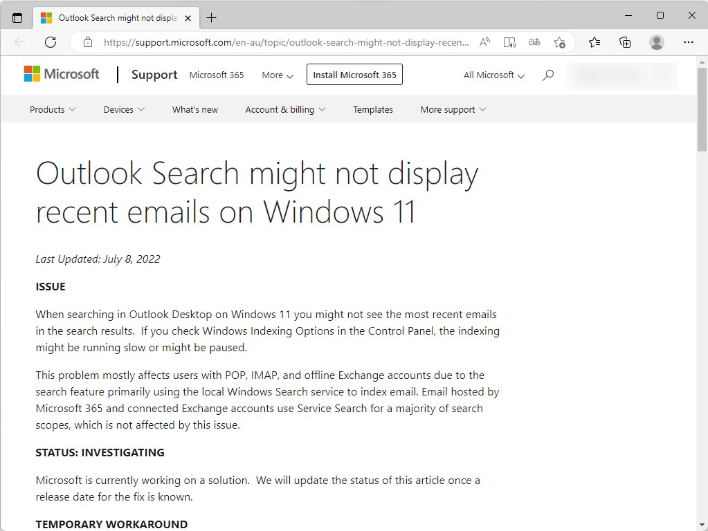 同社のサポートページ