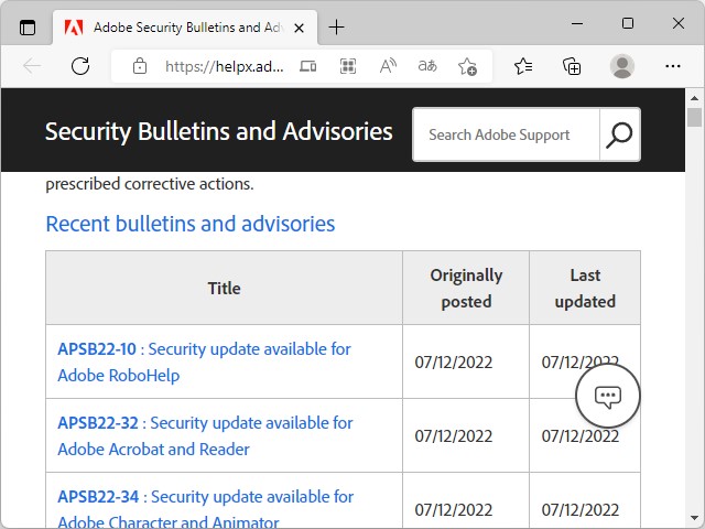 同社のセキュリティ情報ページ