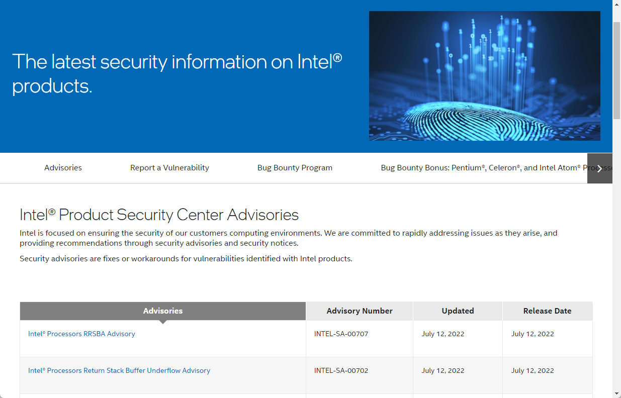 Intel製品に複数の脆弱性、セキュリティアドバイザリが公開