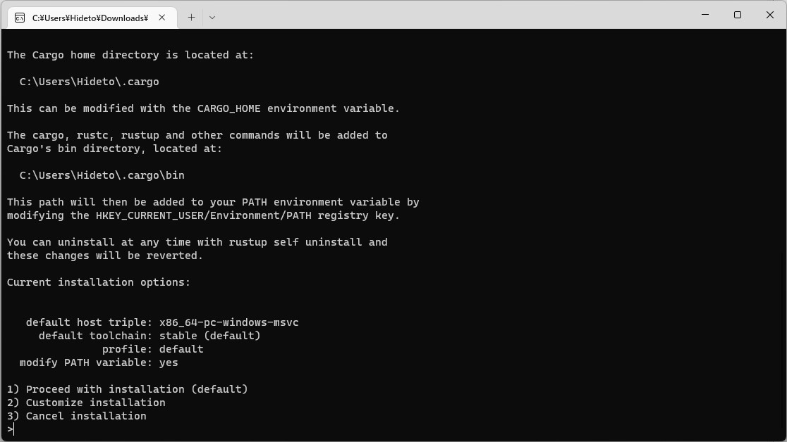 インストールオプションの指定