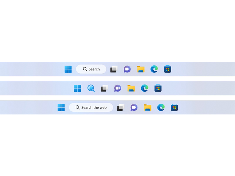 タスクバー検索の新しいビジュアルがテスト