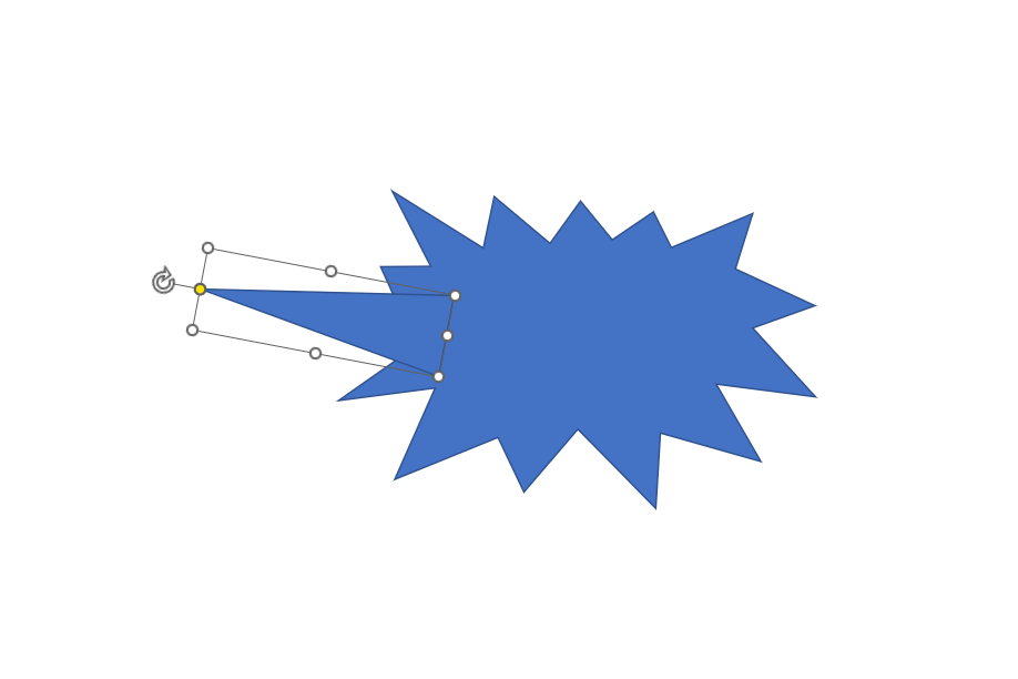 2つの図形の角度と重なりを調整する